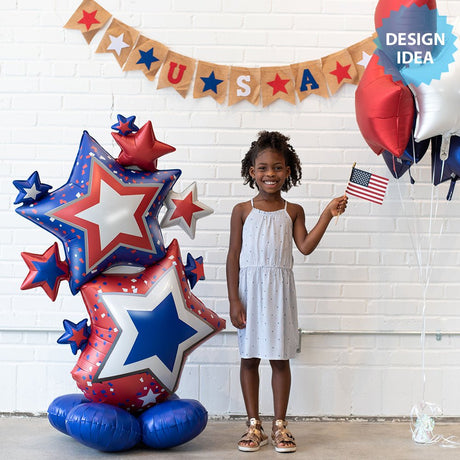 Patriot Star Cluster Foil Balloon