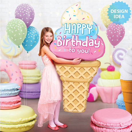 Foil Balloon Special Delivery Ice Cream