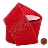 Glitter Striped Wired Ribbon 2 1/2 '' X 10 yd - 1 / ROLL