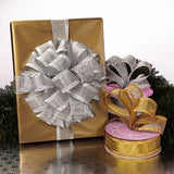 Metallic Arabesque Ribbon 1 1/2 '' X 25 yd Silver Color 1 / ROLL