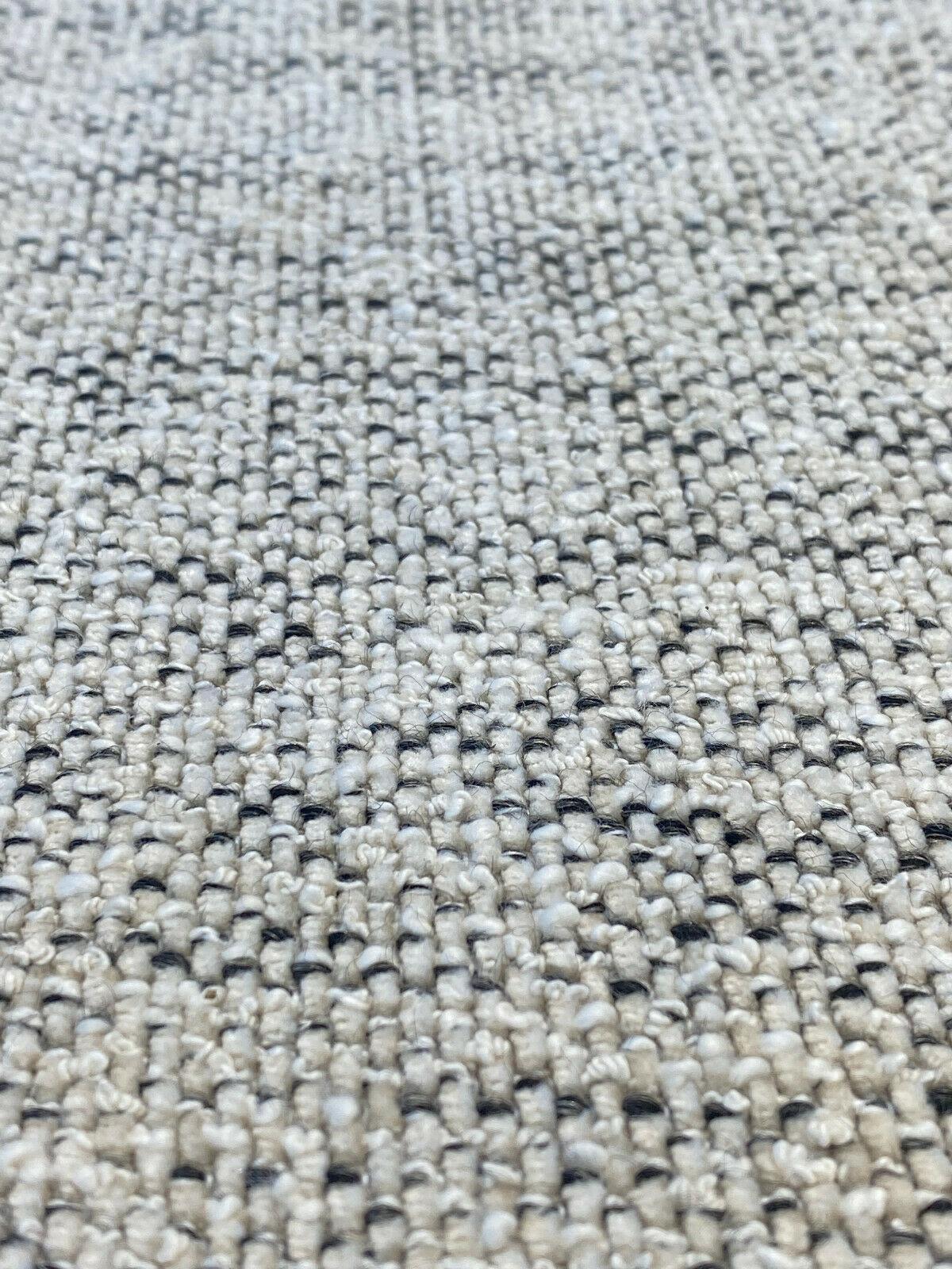 Gabriella Fossil Italian Chenille Tweed Fabric - Beige Off White With Black Hints, 56" Width (1 Yard)