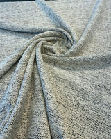 Gabriella Fossil Italian Chenille Tweed Fabric - Beige Off White With Black Hints, 56" Width (1 Yard)