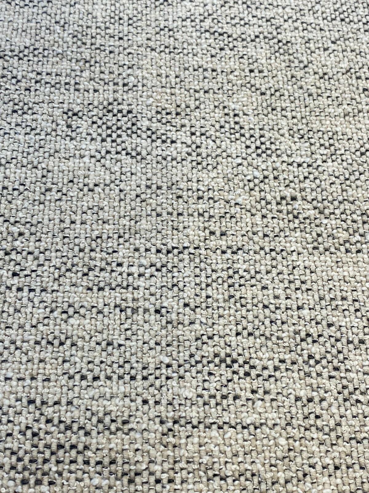 Gabriella Fossil Italian Chenille Tweed Fabric - Beige Off White With Black Hints, 56" Width (1 Yard)