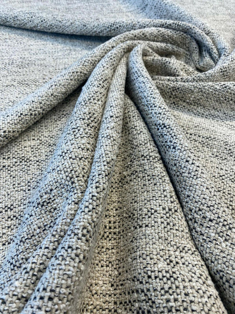 Gabriella Fossil Italian Chenille Tweed Fabric - Beige Off White With Black Hints, 56" Width (1 Yard)