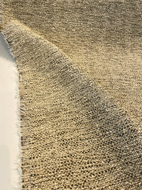 Gabriella Riverbed Italian Chenille Tweed Fabric - Beige Off White With Hints Of Gray, 56" Width (1 Yard)