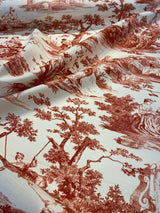 Waverly Toile Idyllic Days Cotton Fabric - Red Amaryllis Toile, 54" Width (1 Yard)