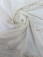 Embroidered Cotton Viscose Blend White