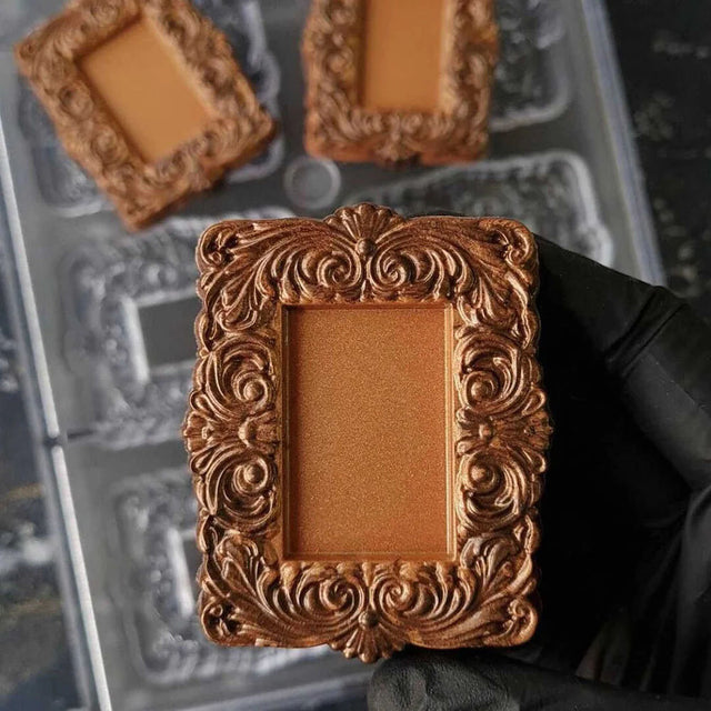 Implast Polycarbonate Rectangle Frame Chocolate Mold, 8 Cavities