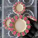 Implast Circle with Roses Polycarbonate Chocolate Mold, 6 Cavities