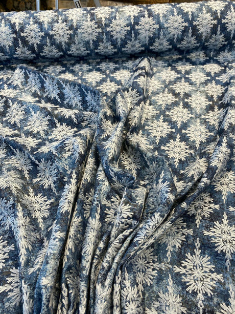 P Kaufmann Asterisk Embroidered Cotton Fabric - Blue Midnight Medallion, Southwestern, Lodge, 54" Width (1 Yard)