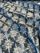 P Kaufmann Asterisk Embroidered Cotton Fabric - Blue Midnight Medallion, Southwestern, Lodge, 54" Width (1 Yard)