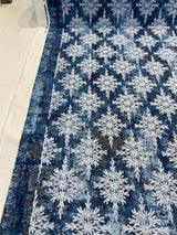 P Kaufmann Asterisk Embroidered Cotton Fabric - Blue Midnight Medallion, Southwestern, Lodge, 54" Width (1 Yard)