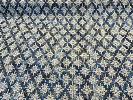 P Kaufmann Asterisk Embroidered Cotton Fabric - Blue Midnight Medallion, Southwestern, Lodge, 54" Width (1 Yard)