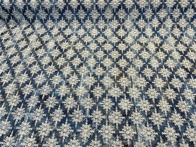 P Kaufmann Asterisk Embroidered Cotton Fabric - Blue Midnight Medallion, Southwestern, Lodge, 54" Width (1 Yard)