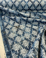 P Kaufmann Asterisk Embroidered Cotton Fabric - Blue Midnight Medallion, Southwestern, Lodge, 54" Width (1 Yard)