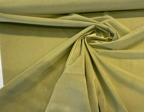 Modern Velvet Polyester Fabric - Aloe Green Upholstery, 56" Width (1 Yard)