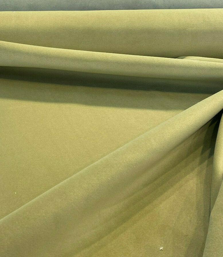 Modern Velvet Polyester Fabric - Aloe Green Upholstery, 56" Width (1 Yard)
