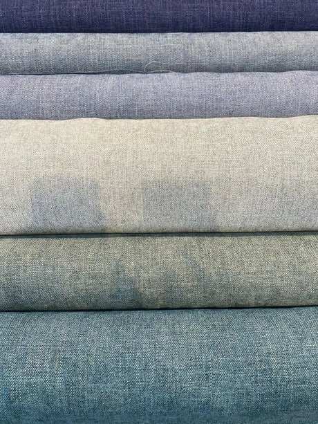 Eko Capri Blue Italian Performance Chenille Fabric - Capri Blue, Upholstery Fabric, 56" Width (1 Yard)
