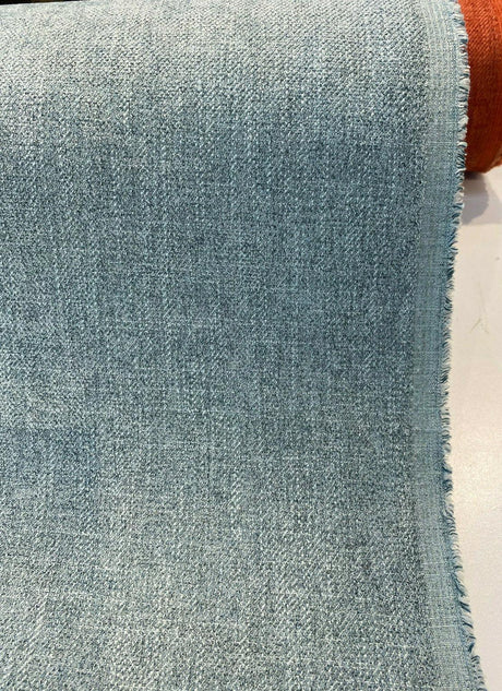 Eko Capri Blue Italian Performance Chenille Fabric - Capri Blue, Upholstery Fabric, 56" Width (1 Yard)