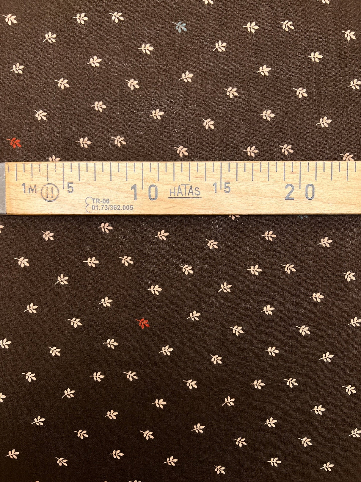 Wool Staple Fabric Brown Beige Floral Print