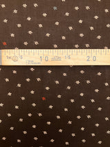 Wool Staple Fabric Brown Beige Floral Print