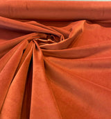 Modern Velvet Orange Cayenne Polyester Velvet Fabric - Orange Cayenne, Velvet Pile, 56" Width (1 Yard)
