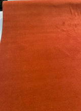 Modern Velvet Orange Cayenne Polyester Velvet Fabric - Orange Cayenne, Velvet Pile, 56" Width (1 Yard)