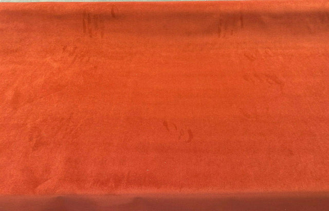 Modern Velvet Orange Cayenne Polyester Velvet Fabric - Orange Cayenne, Velvet Pile, 56" Width (1 Yard)