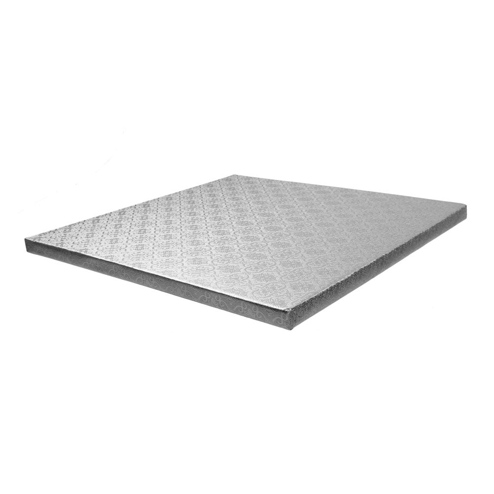 O'Creme Square Silver Cake Drum Board, 20" x 1/2" - Pack of 5