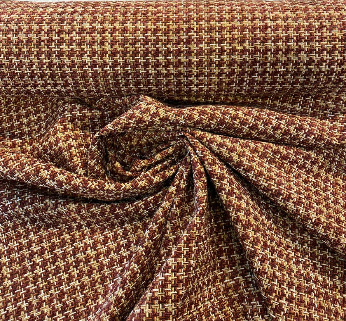 Touro Chenille Upholstery Fabric - Rustic Red Basketweave, 54" Width (1 Yard)