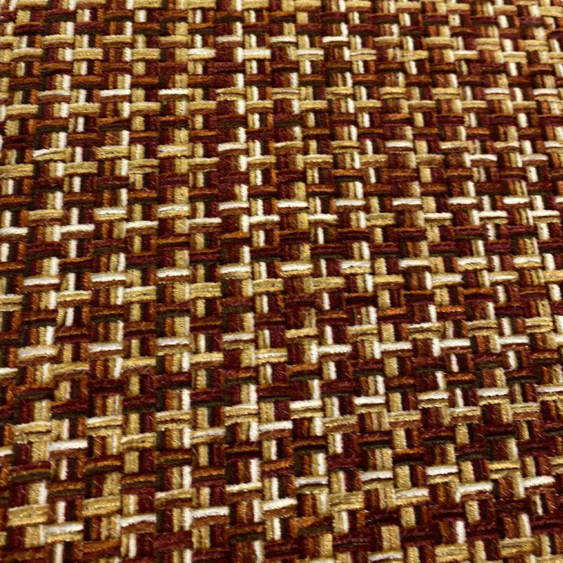 Touro Chenille Upholstery Fabric - Rustic Red Basketweave, 54" Width (1 Yard)