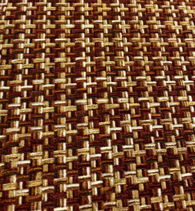 Touro Chenille Upholstery Fabric - Rustic Red Basketweave, 54" Width (1 Yard)