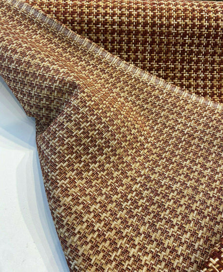 Touro Chenille Upholstery Fabric - Rustic Red Basketweave, 54" Width (1 Yard)