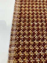 Touro Chenille Upholstery Fabric - Rustic Red Basketweave, 54" Width (1 Yard)