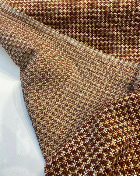Touro Chenille Upholstery Fabric - Rustic Red Basketweave, 54" Width (1 Yard)