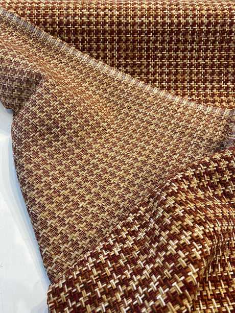 Touro Chenille Upholstery Fabric - Rustic Red Basketweave, 54" Width (1 Yard)