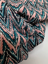 Polyester Elastane Knit Geometric Blue-Pink