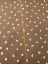 Wool Blend Printed Jacket Fabric White Brown