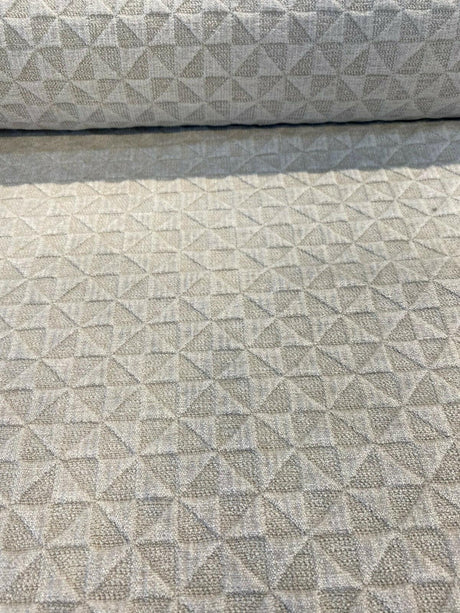 Macon Sand Soft Raised Chenille Fabric - Taupe Mini Diamond, 56" Width (1 Yard)