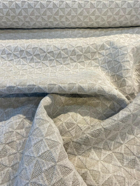 Macon Sand Soft Raised Chenille Fabric - Taupe Mini Diamond, 56" Width (1 Yard)