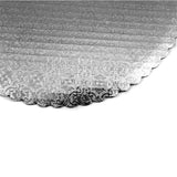 O'Creme Silver Scalloped Round Cake Board, 16" Dia. - Pack of 10
