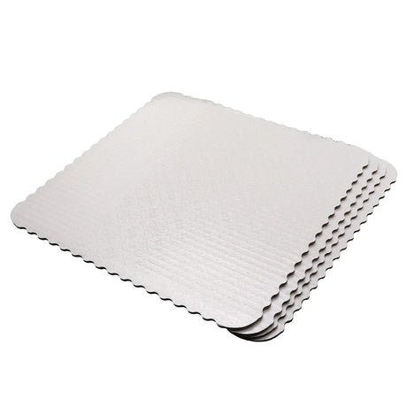 O'Creme White Scalloped Square Cake Board, 18" - Pack of 10