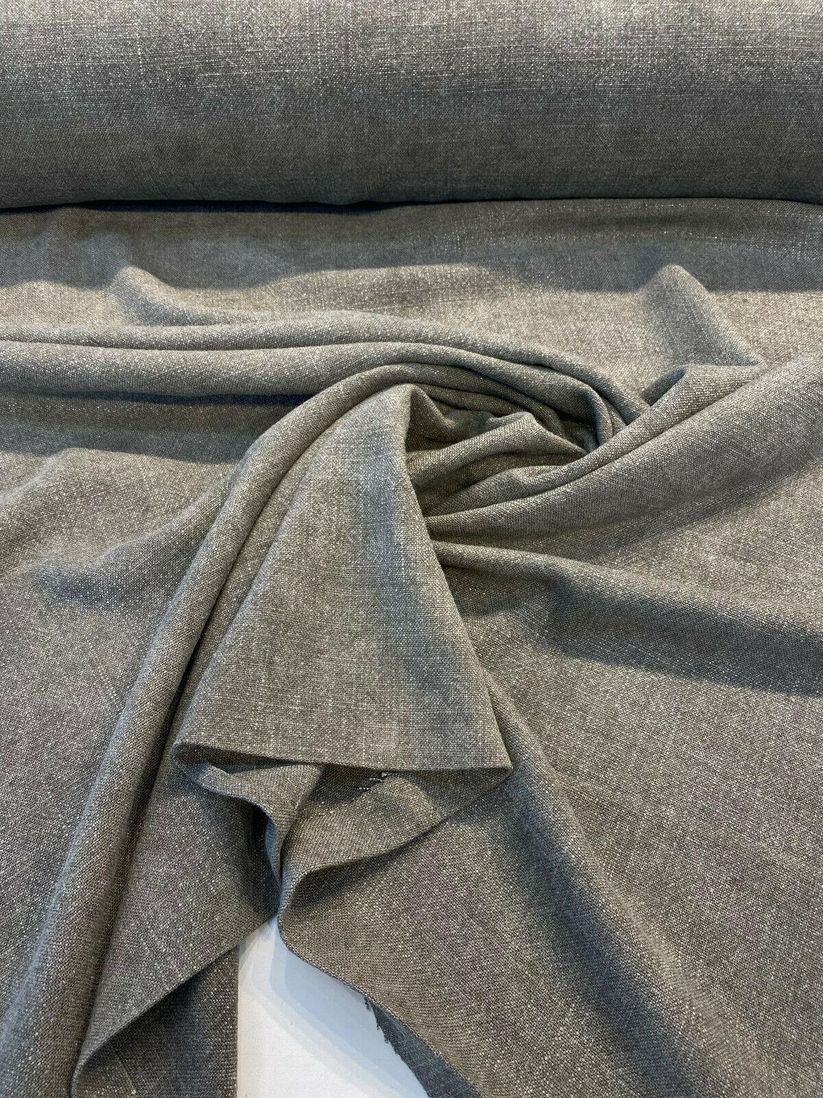 Belgian Linen Drifter Linen Fabric - Vintage Gray, Shabby Chic, 56" Width (By The Yard)