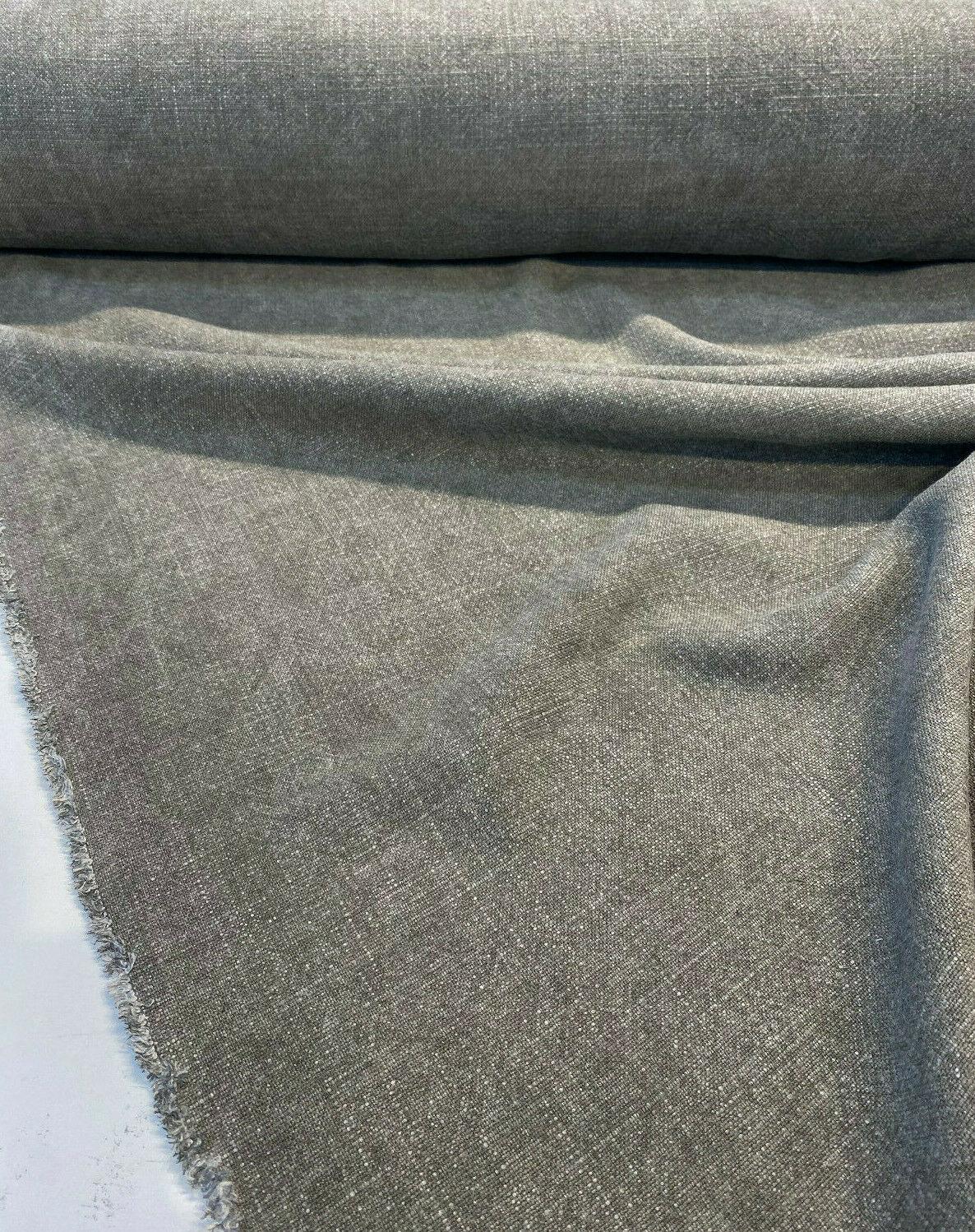 Belgian Linen Drifter Linen Fabric - Vintage Gray, Shabby Chic, 56" Width (By The Yard)