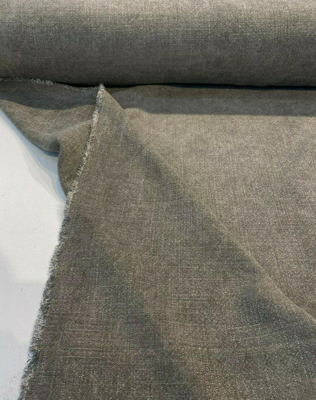 Belgian Linen Drifter Linen Fabric - Vintage Gray, Shabby Chic, 56" Width (By The Yard)