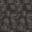 Lotus Of The Night Polyester Cotton Upholstery Fabric - Floral Stitch Bead Embroidery, Brown Black Base With Silver Embroidery, 57" Width (1 Yard)