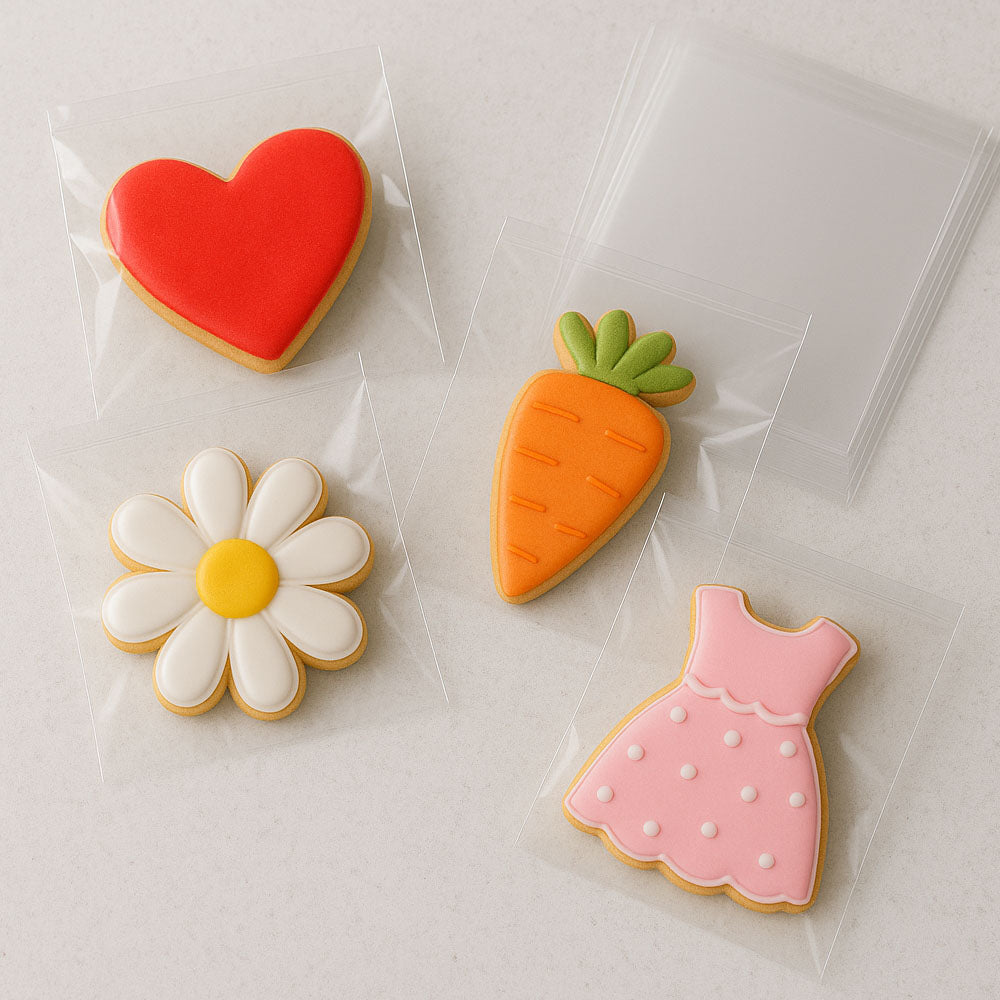 O'Creme Cellophane Bags with Seal, 3" x 5" - Pack of 100