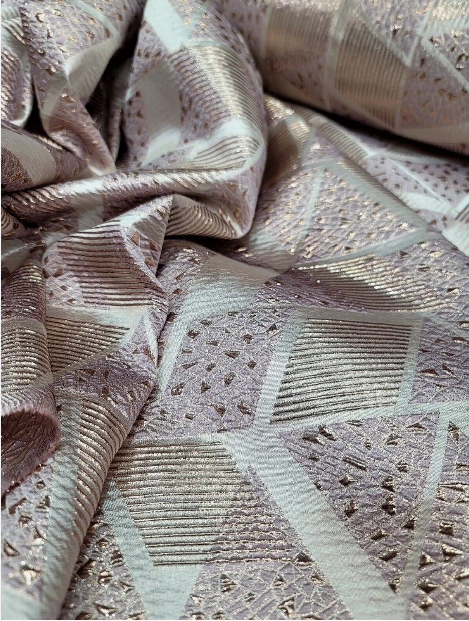 Pink Rose Gold Brocade Fabric
