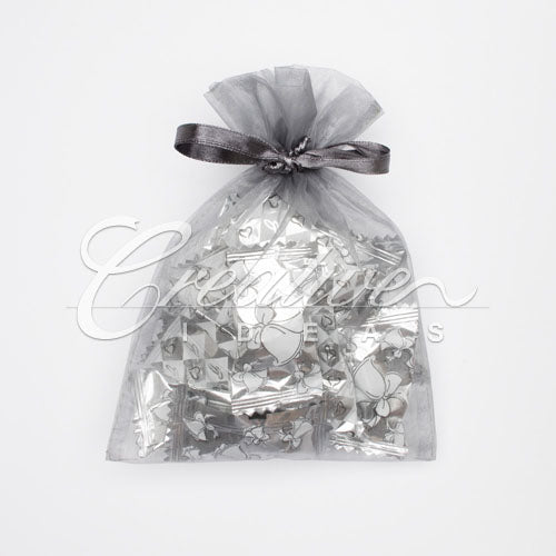 5"X 6.5" Organza Pouches-Sold By A Dozen Pieces ( 6 Pieces/Inner Pack) (Silver)