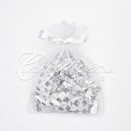 5"X 6.5" Organza Pouches-Sold By A Dozen Pieces ( 6 Pieces/Inner Pack) (White)